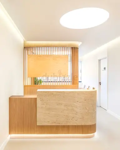 Modern Natural Reception Desk