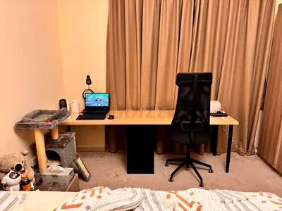 IKEA custom desk / computer table with adjustable legs