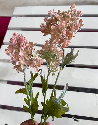 Artificial Pink Hydrangea Stems - Decorative Faux Flowers