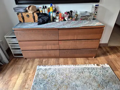 Wooden 6-drawer Low Dresser / Chest of Drawers (160cm)