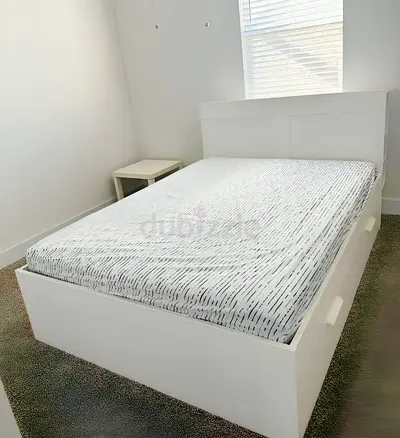 IKEA brimness queen bed frame with mattress- good condition