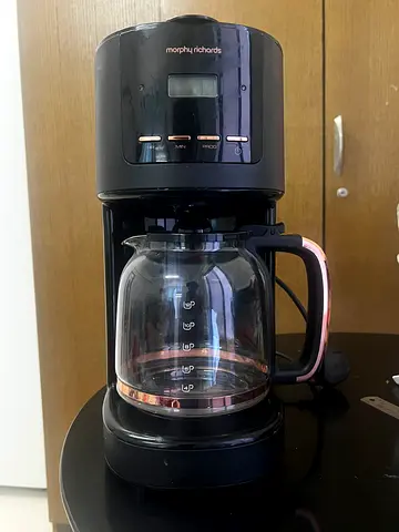 Morphy Richards Drip Coffee Maker with Glass Carafe - Black  Rose Gold