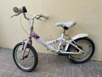 White  pink childrens bike - small size, used
