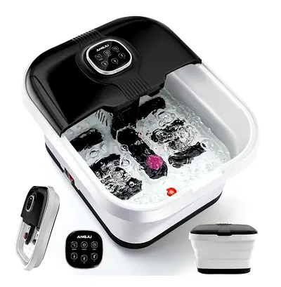 Electric Foot Spa  Massager with Heat, Bubbles and Rolling Nodes