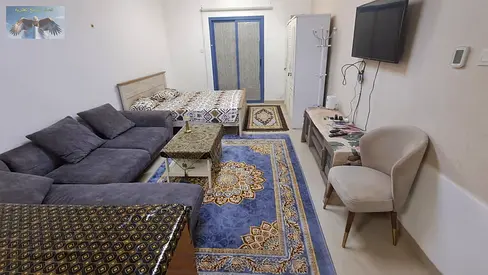 Furnished studio apartment for rent with a kitchen balcony with an open view free parking and furniture Located in a very prime location