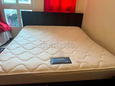 Queen size bed frame with mattress - good condition