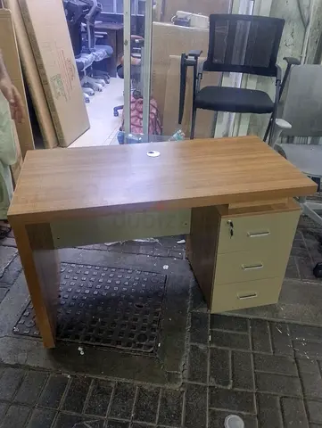 Used Office Desk with 3-Drawer Pedestal - Wood Top