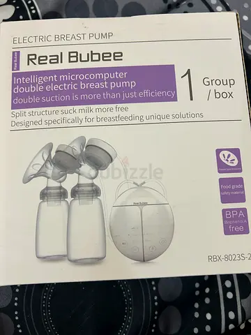 Real Bubee Electric Double Breast Pump - Lightweight, BPA Free (Boxed)