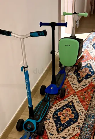 Globber 3-wheel scooters — foldable blue Glide  green M-cro style