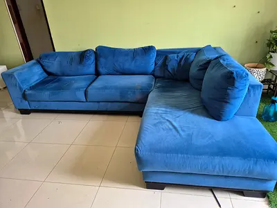 L-shaped Fabric Sectional Sofa - Comfortable 3+1 Seater