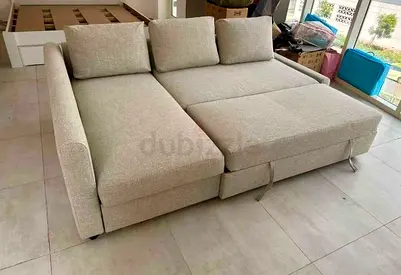 IKEA Light grey L-shaped sofa bed, good condition