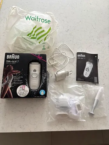 Braun Silk epil 7 wet  dry epilator for legs body  face with 8 adaptors