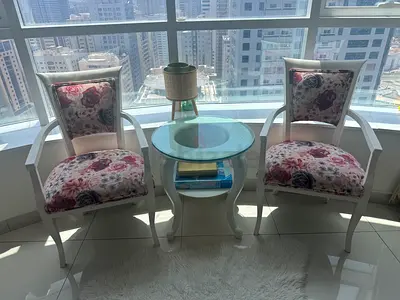 Accent armchairs with coffee table bergere set