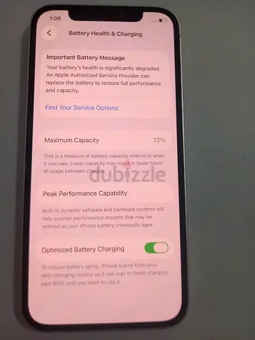 Used iPhone with 72% Battery Health — Good Working Condition
