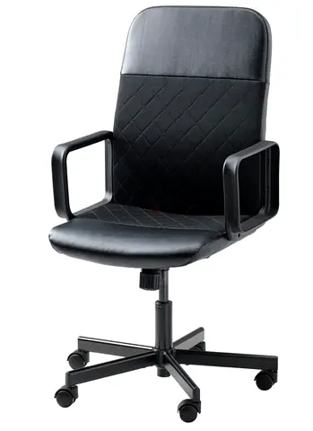 Black Ergonomic Office Chair with Armrests and Wheels