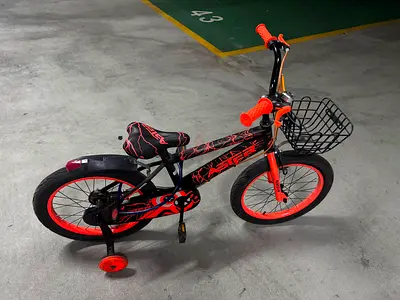 Kids 16-inch Bicycle with Training Wheels and Front Basket