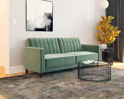 Modern Sage Green Velvet Sofa