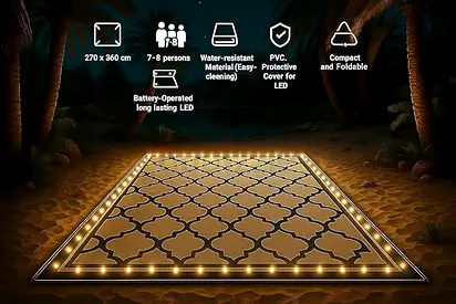 Outdoor Multipurpose Camping and Picnic Mat with LED Border