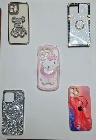iPhone Decorative Cases — Various Designs (glitter, bear, Hello Kitty, marble)