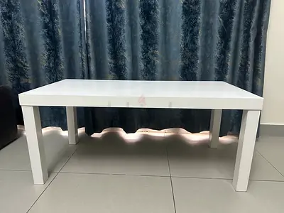 Simple White Coffee Table - Solid Minimal Design