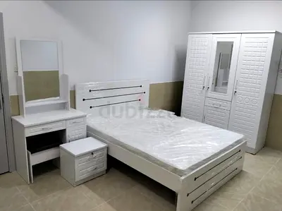 White 4-Piece Bedroom Set: Bed with Storage, Wardrobe, Dresser  Nightstand