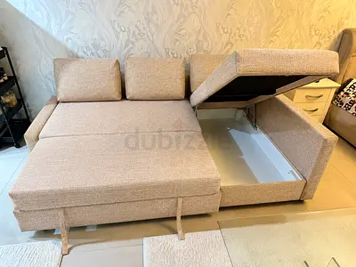 Convertible Corner Couch with Storage  This convertible corner couch includes practical storage and