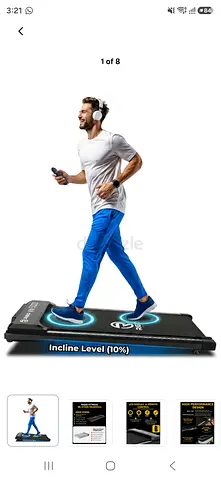 Foldable Under-Desk Treadmill - Compact Walking Treadmill, Incline 1 Time (Used)