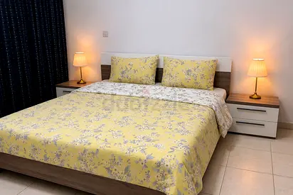 Super king bed frame with matching bedside tables and mattress