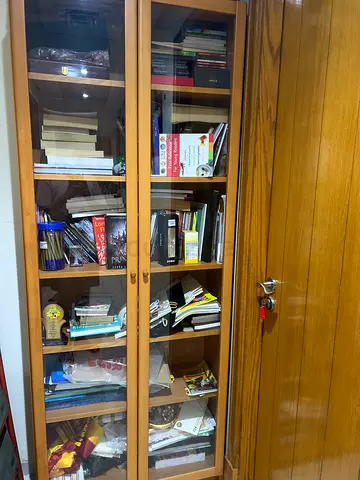 Glass  Wooden Bookshelf – Modern Display Shelf | Excellent Condition