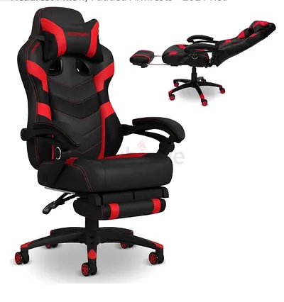 Ergonomic Gaming/Office Recliner Chair - Black/Red