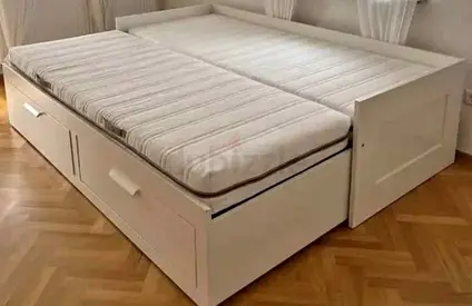 IKEA brimnes day bed with 2 mattress and 2store drawers underneath
