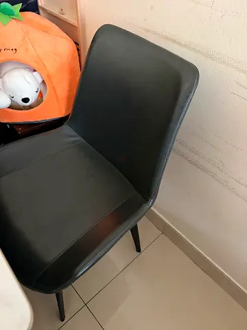 Modern Gray Faux Leather Dining Chair