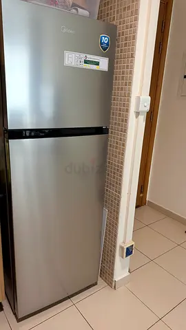 Midea Double Door Refrigerator Silver Finish