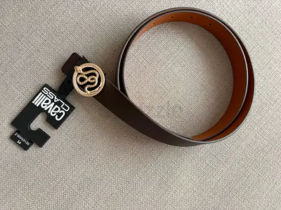 Women leather reversible gold buckle Belt Cavalli class