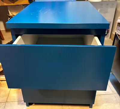 Nightstand malm ikea blue
