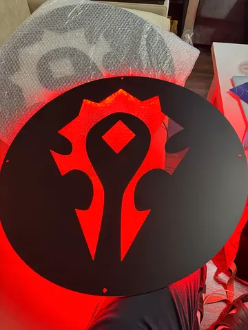 Horde Logo LED Wall Sign - Red Backlit Metal Emblem