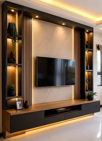Sophisticated Modern Media Wall