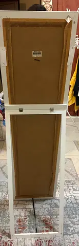 Full-Length Free-Standing Mirror with Beige Frame - Good Condition