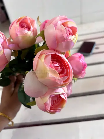 Artificial Pink Roses - Decorative Home Flowers