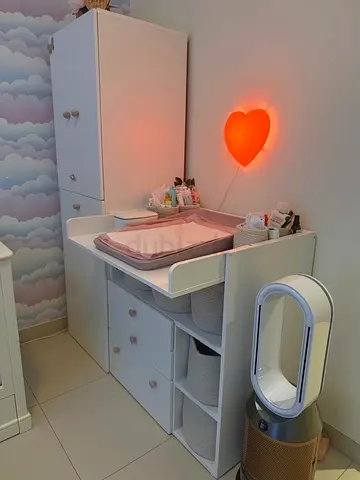 Nursery Set - Changing table with drawers and wardrobe with pull out drawer and two doors - dismantl
