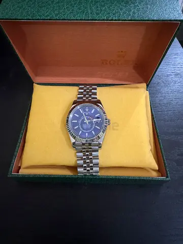 Automatic Rolex Sky-Dweller (Blue Dial) with Box - Master Copy/Mid-Tier Replica