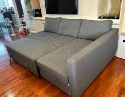 IKEA L Shape Sofa cum bed with big storage and you can fix the storage left or right anyside
