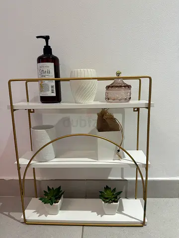 Small Gold  White 3-Tier Bathroom/Vanity Shelf Organizer