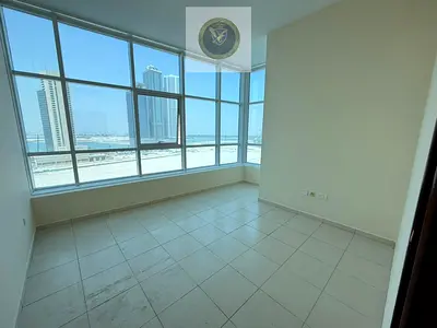 One Bedroom Apartment for Rent in Al Mamzar Sharjah Balcony View sea and of Al Khan Corniche Two Bathrooms