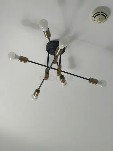 Modern Sputnik Ceiling Light Fixture - 6-Arm Metal Chandelier