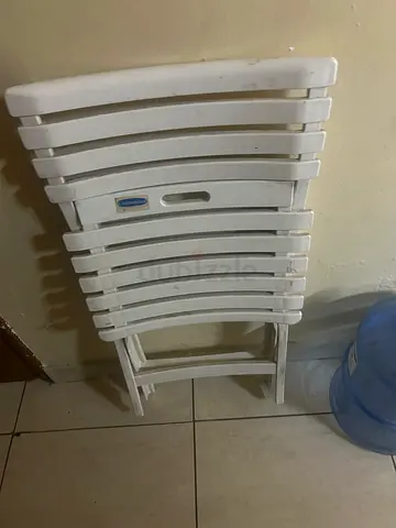 White Plastic Outdoor/Patio Chair - Stackable, Good Condition