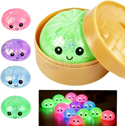Glow in the Dark Glitter Dumpling Squishy | Stress Relief Sensory Fidget Toy