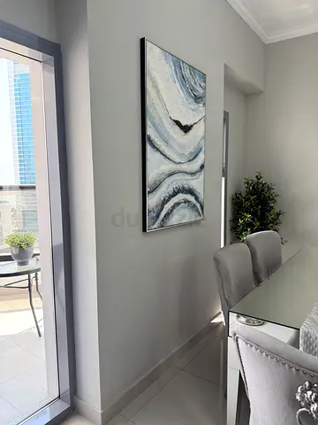 Abstract Wall Art Canvas - Modern Blue/Grey Painting
