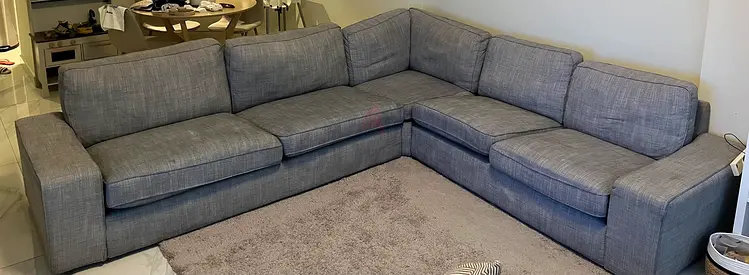 Ikea KIVIK Large L-shaped grey fabric sofa — comfortable sectional