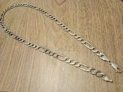 Italy 925 Sterling Silver Figaro Chain Necklace - 22 inch (approx) 27.6 grams